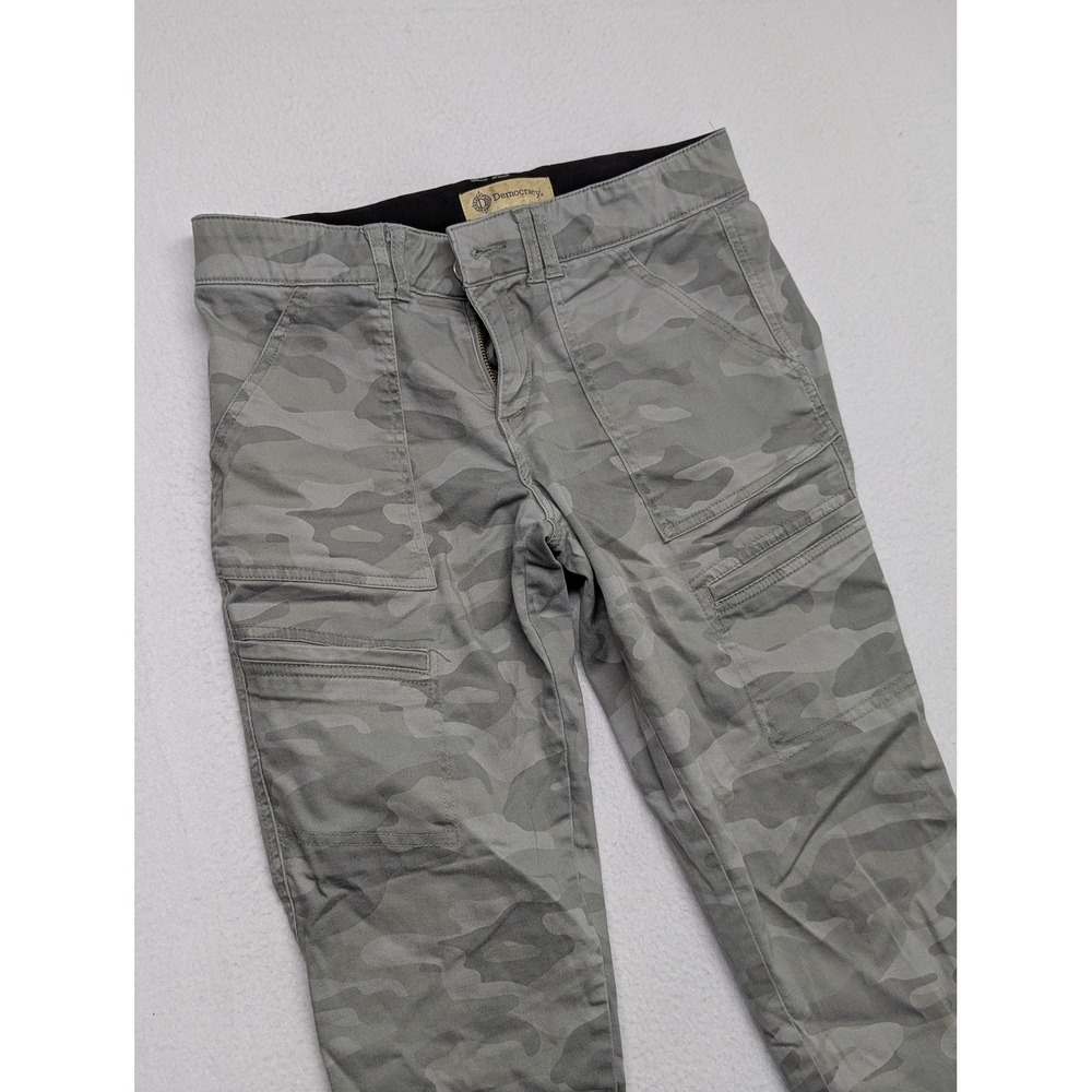 Democracy Womens 6 Grey Stretch Camo Ab Technology Cargo Pants B1888Q8XX